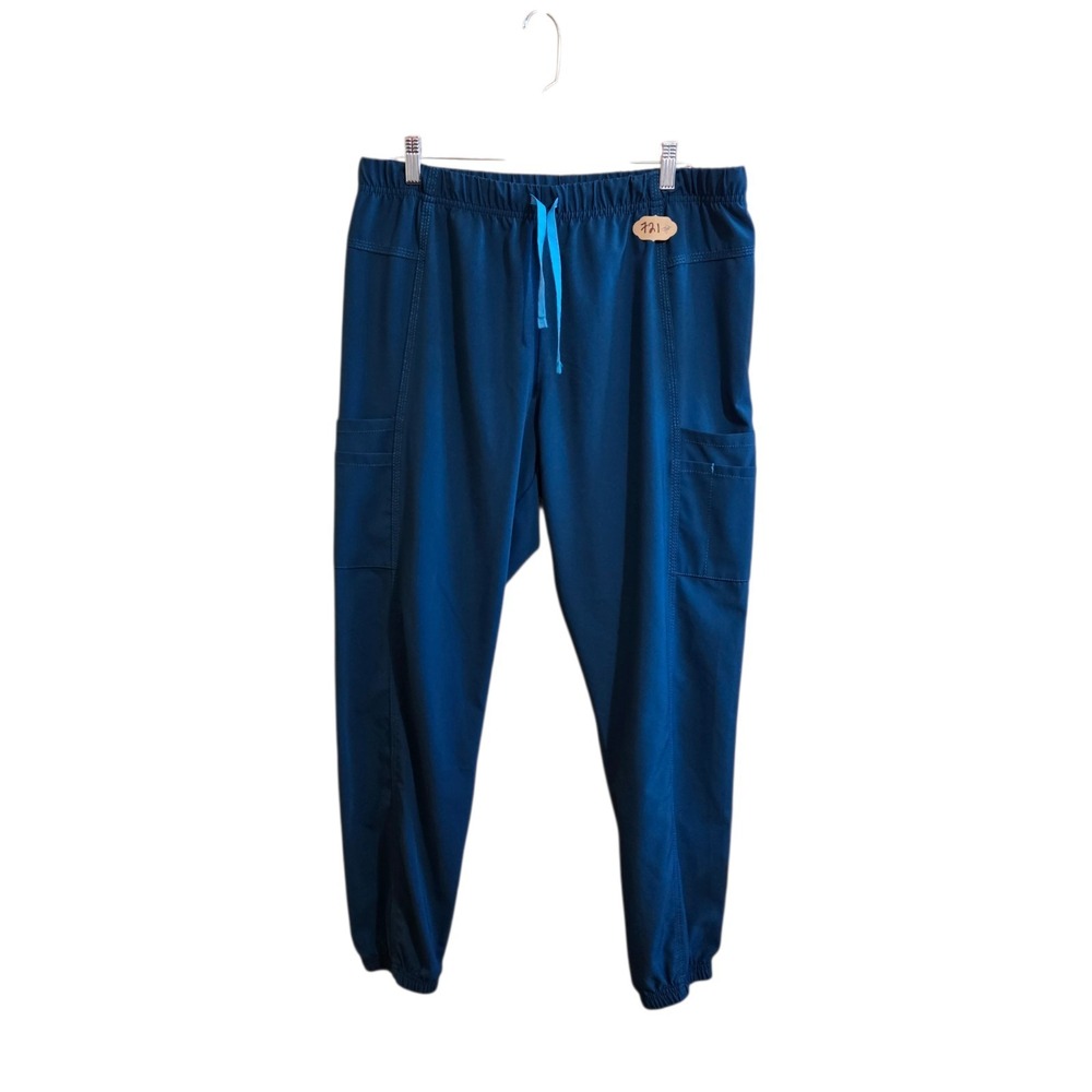 Carhartt Women's Scrubs Size LG Dark Teal Straight Leg Elastic Waist Cargo Pants